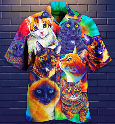 Cat Cute Colorful All My Soul - Hawaiian Shirt - Owls Matrix LTD
