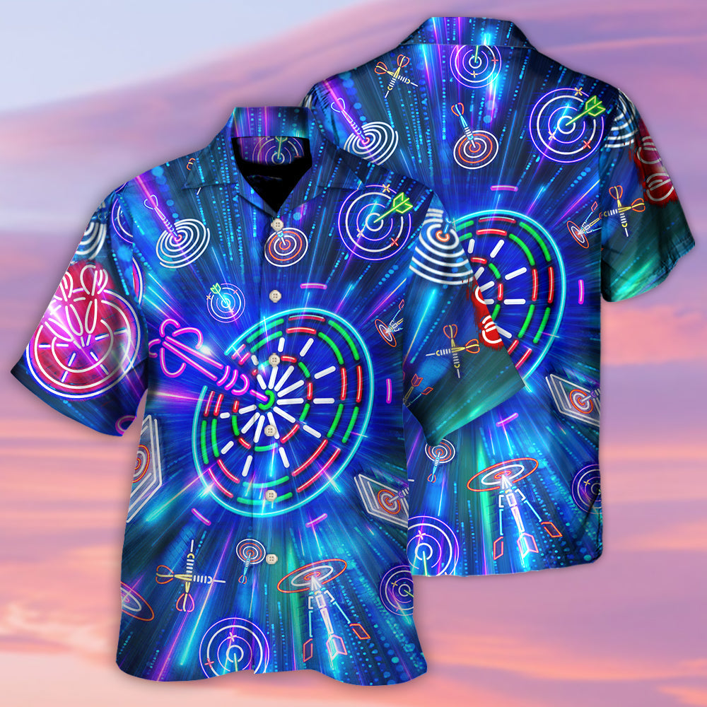 Dart Neon Sign Bright Royal - Hawaiian Shirt - Owls Matrix LTD