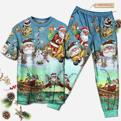 Christmas Cute Santa Claus - Pajamas Short Sleeve - Owls Matrix LTD