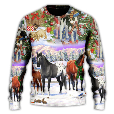 Christmas Sweater / S Christmas Farm Merry Xmas To Everyone - Sweater - Ugly Christmas Sweaters - Owls Matrix LTD