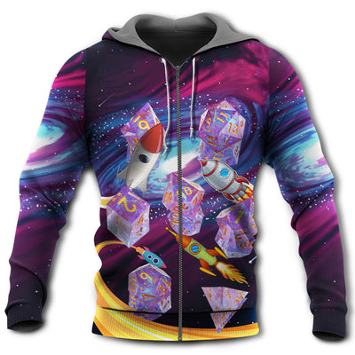 Zip Hoodie / S D20 Galaxy Where Are Space Ship Going - Hoodie - Owls Matrix LTD