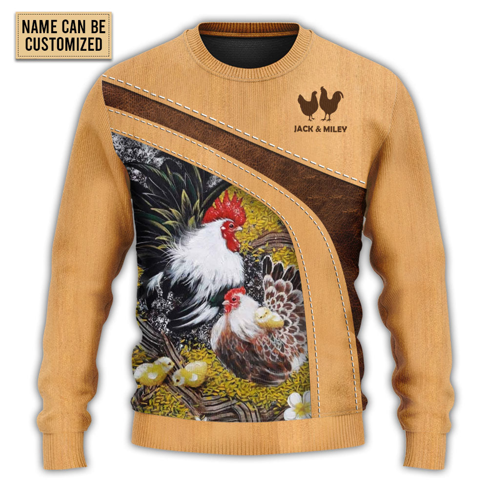 Christmas Sweater / S Chicken An Old Rooster And His Cute Chick Personalized - Sweater - Ugly Christmas Sweaters - Owls Matrix LTD