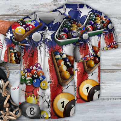 Billiard Independence Day American Flag - Baseball Jersey - Owls Matrix LTD