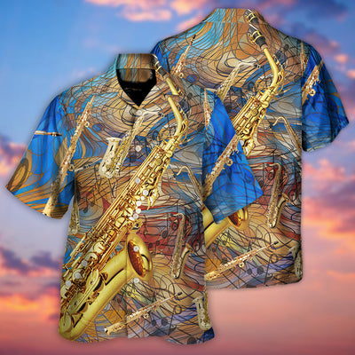 Saxophone Music See The Sound - Hawaiian Shirt - Owls Matrix LTD