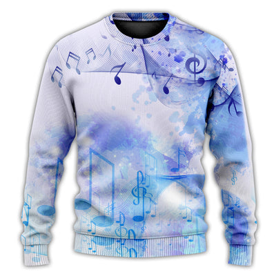 Christmas Sweater / S Music Watercolor Music Notes - Sweater - Ugly Christmas Sweaters - Owls Matrix LTD