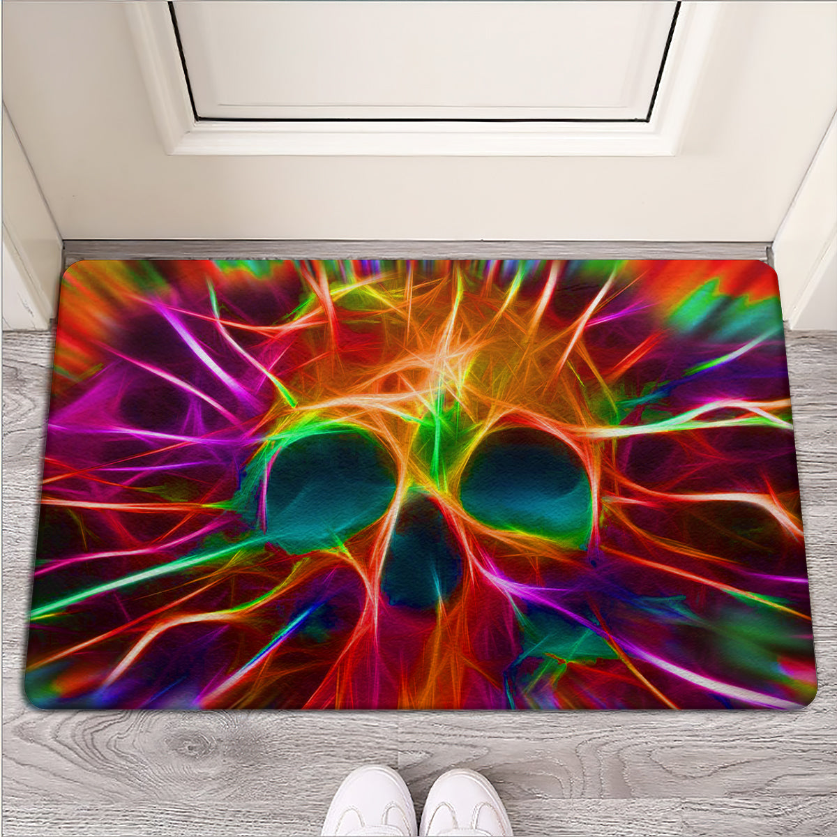 Skull Rainbow Color Love Cool Style - Doormat - Owls Matrix LTD
