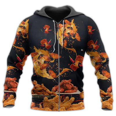 Zip Hoodie / S Food Chicken Wing Fast Food Delicious - Hoodie - Owls Matrix LTD