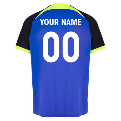 Custom Blue Nave And Neon Green Thunder - Soccer Uniform Jersey