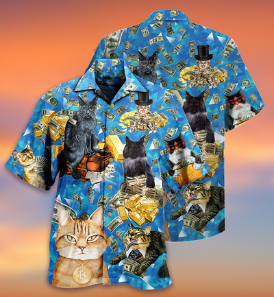 Cat Love Money Cool - Hawaiian Shirt - Owls Matrix LTD