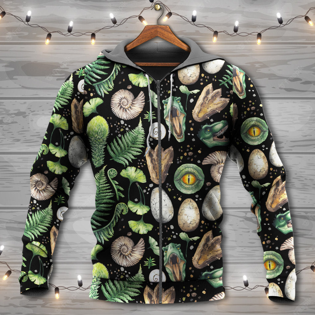 Dinosaur Amazing Pieces Black Style - Hoodie - Owls Matrix LTD