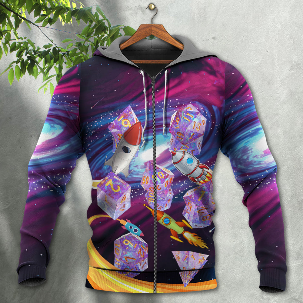 D20 Galaxy Where Are Space Ship Going - Hoodie - Owls Matrix LTD