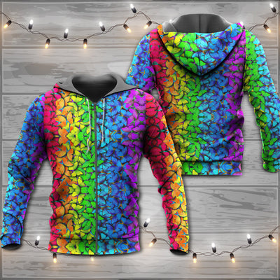 LGBT Colorful Rainbow Butterfly - Hoodie - Owls Matrix LTD