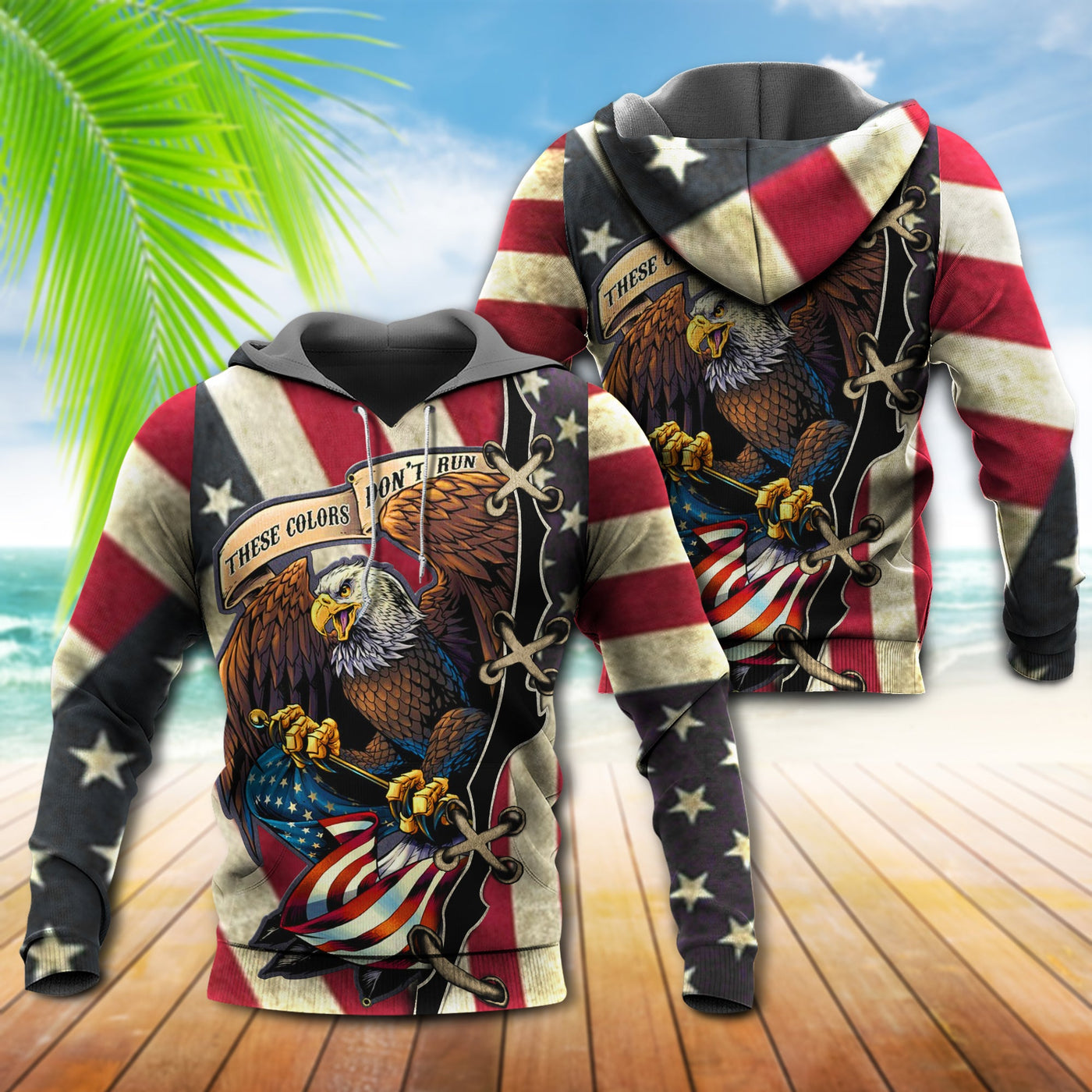 American Eagle Fly Flag - Hoodie - Owls Matrix LTD