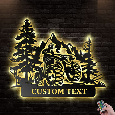 12"x12" ATV All Terrain Vehicle Motorcycle Personalized - Led Light Metal - Owls Matrix LTD