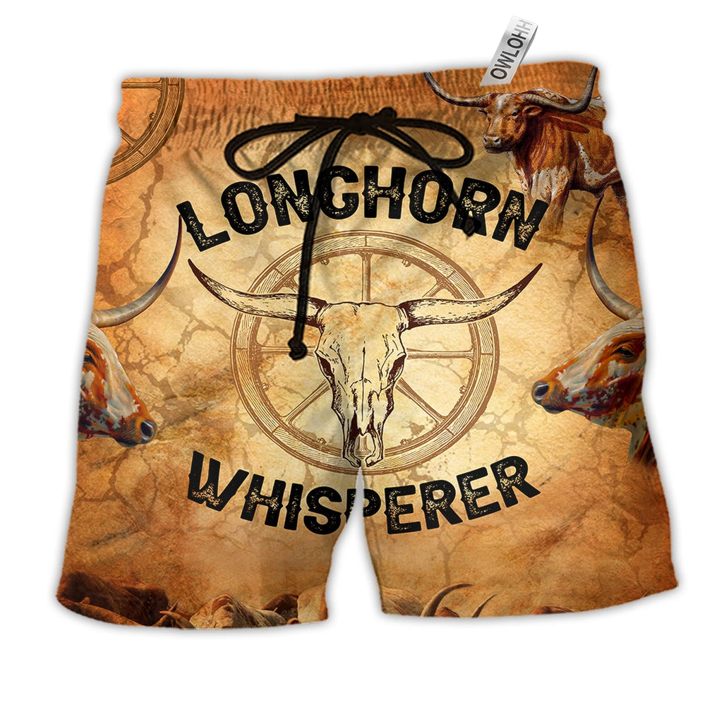 Beach Short / Adults / S Longhorn Animals Longhorn Whisperer - Beach Short - Owls Matrix LTD