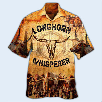 Longhorn Animals Longhorn Whisperer - Hawaiian Shirt - Owls Matrix LTD