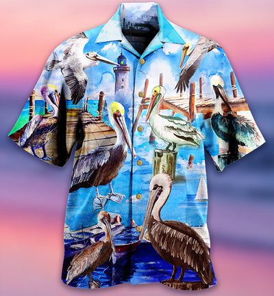 Pelican Animals Love Beach And Beach Love Them Too Much - Hawaiian Shirt - Owls Matrix LTD