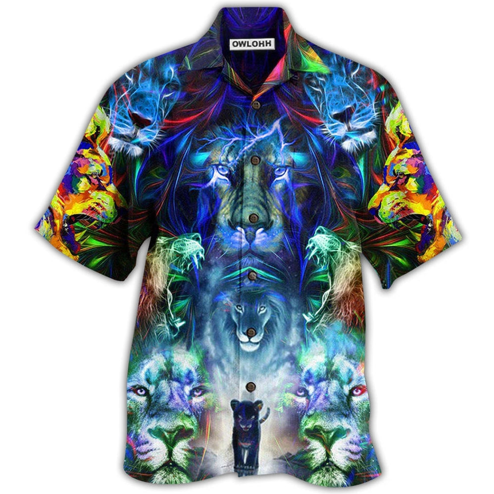 Hawaiian Shirt / Adults / S Lion Be Coming King With Colorful Pattern - Hawaiian Shirt - Owls Matrix LTD