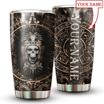 20OZ Aztec Skull Mexico Personalized - Tumbler - Owls Matrix LTD