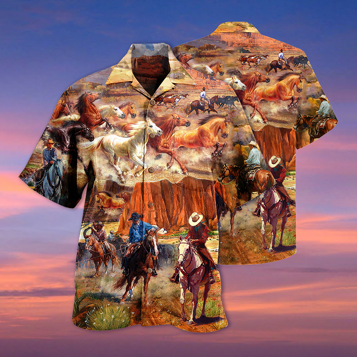 Cowboy Freedom Love Life Strong Cool - Hawaiian Shirt - Owls Matrix LTD