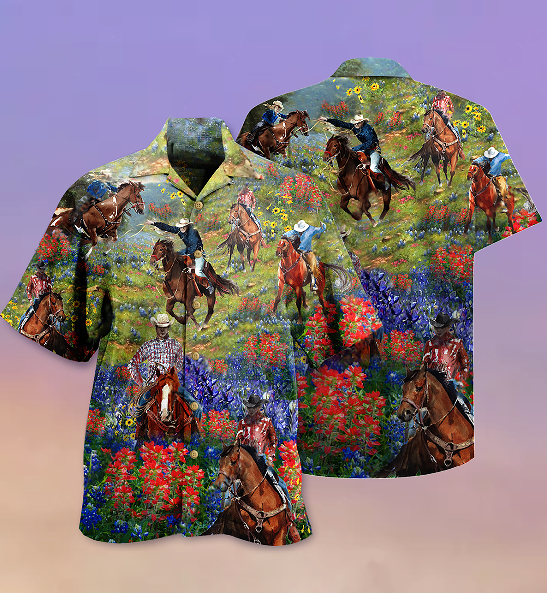Cowboy Flowers Love Flowers - Hawaiian Shirt - Owls Matrix LTD