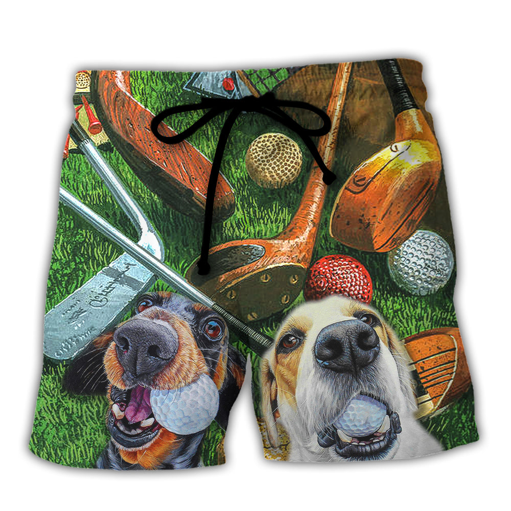 Golf Vintage Style Funny Dog - Beach Short - Owls Matrix LTD