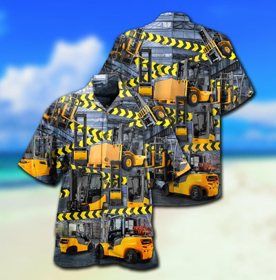 Truck Be Careful For Yellow Klift Trucks Are Coming Here - Hawaiian Shirt - Owls Matrix LTD