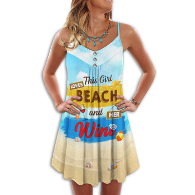 Beach And Her Wine Lover - Summer Dress - Owls Matrix LTD