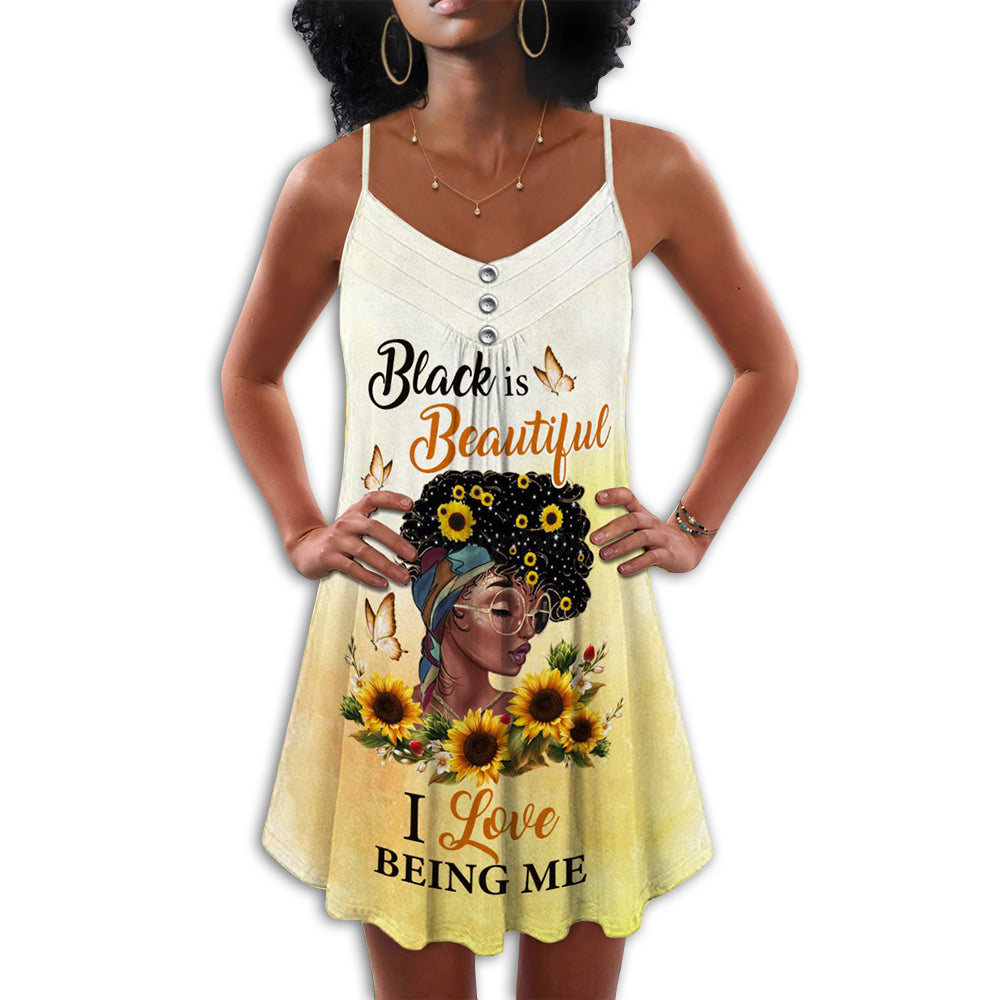 Beautiful Black Women I Love Being Me - Summer Dress - Owls Matrix LTD