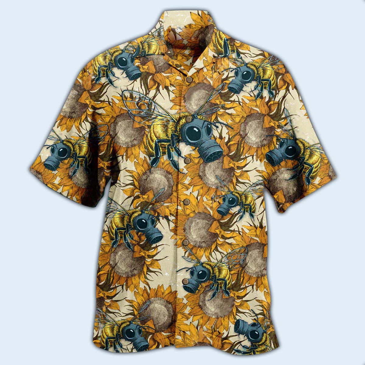 Bee Bees Fly Everywhere And Sunflowers - Hawaiian Shirt - Owls Matrix LTD