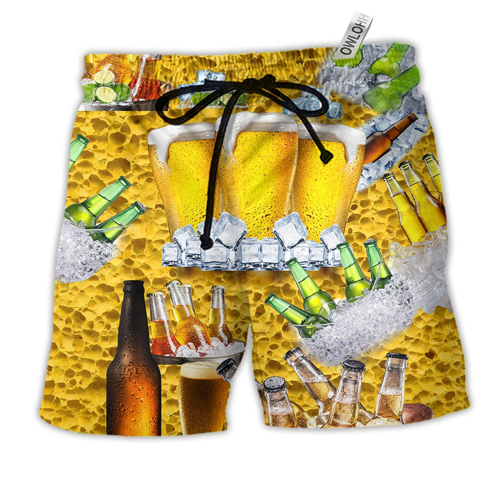 Beach Short / Adults / S Beer Is BrewTiful Style - Beach Short - Owls Matrix LTD