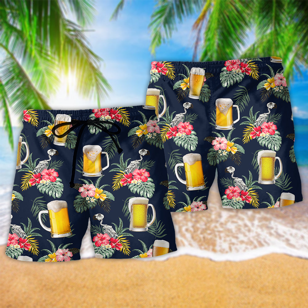 Beer Tropical Floral Basic - Beach Short - Owls Matrix LTD