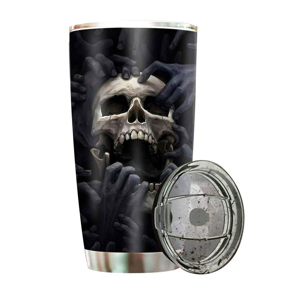 20OZ Skull Black Skull Cool Strong Amazing - Tumbler - Owls Matrix LTD