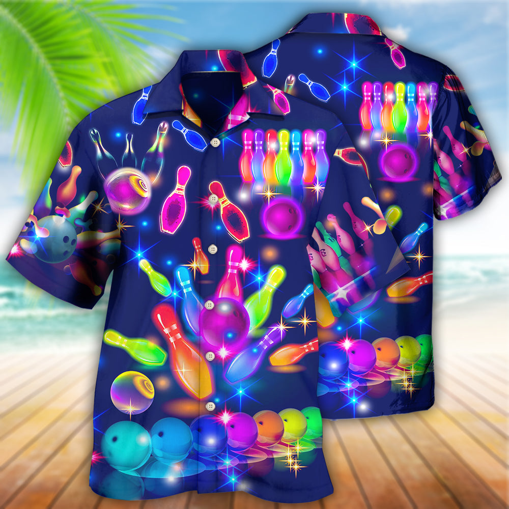 Bowling Neon Style - Hawaiian Shirt - Owls Matrix LTD