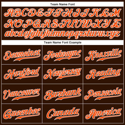 Custom Brown Orange-White Authentic Sleeveless Baseball Jersey