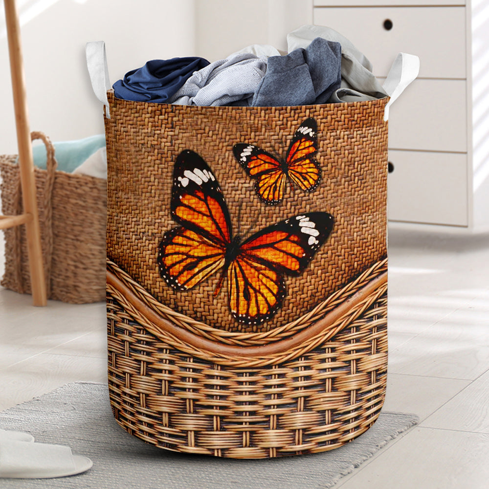 Butterfly Rattan Teaxture Amazing Style - Laundry Basket - Owls Matrix LTD