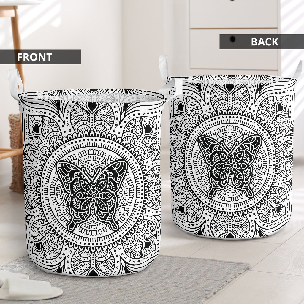 Butterfly Mandala Basic Lover - Laundry Basket - Owls Matrix LTD