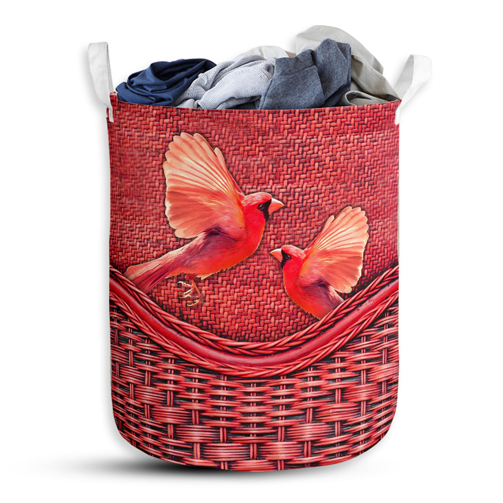 S: 17.72”x13.78” (45x35 cm) Cardinal Rattan Teaxture Red Style - Laundry Basket - Owls Matrix LTD