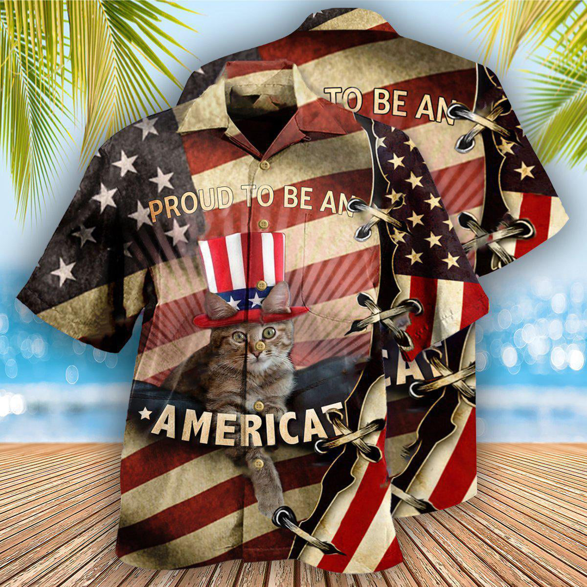 Cat America Proud To Be Beautiful - Hawaiian Shirt - Owls Matrix LTD