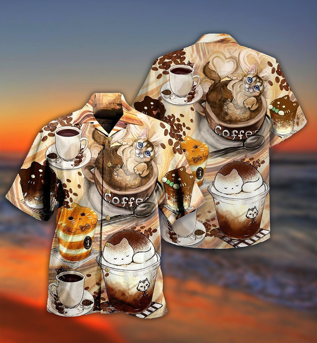 Cat Do You Wanna Drink Me Coffee - Hawaiian Shirt - Owls Matrix LTD
