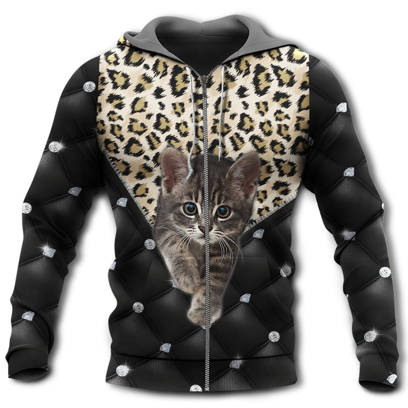 Zip Hoodie / S Cat Lover Black Style So Amazing - Hoodie - Owls Matrix LTD