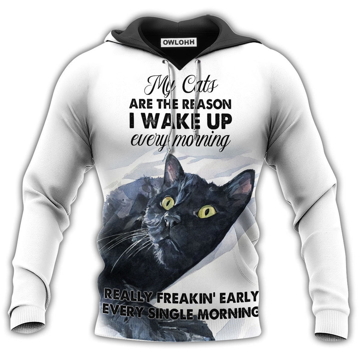 Unisex Hoodie / S Cat Makes Me Wake Up I Love My Cats - Hoodie - Owls Matrix LTD