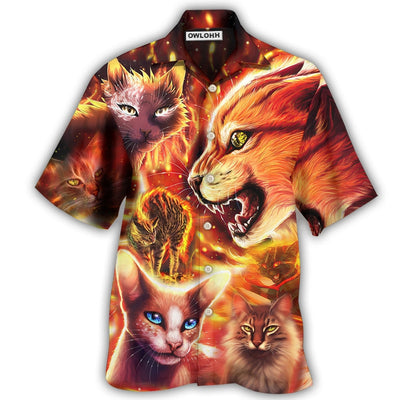 Hawaiian Shirt / Adults / S Cat Play Fire - Hawaiian Shirt - Owls Matrix LTD
