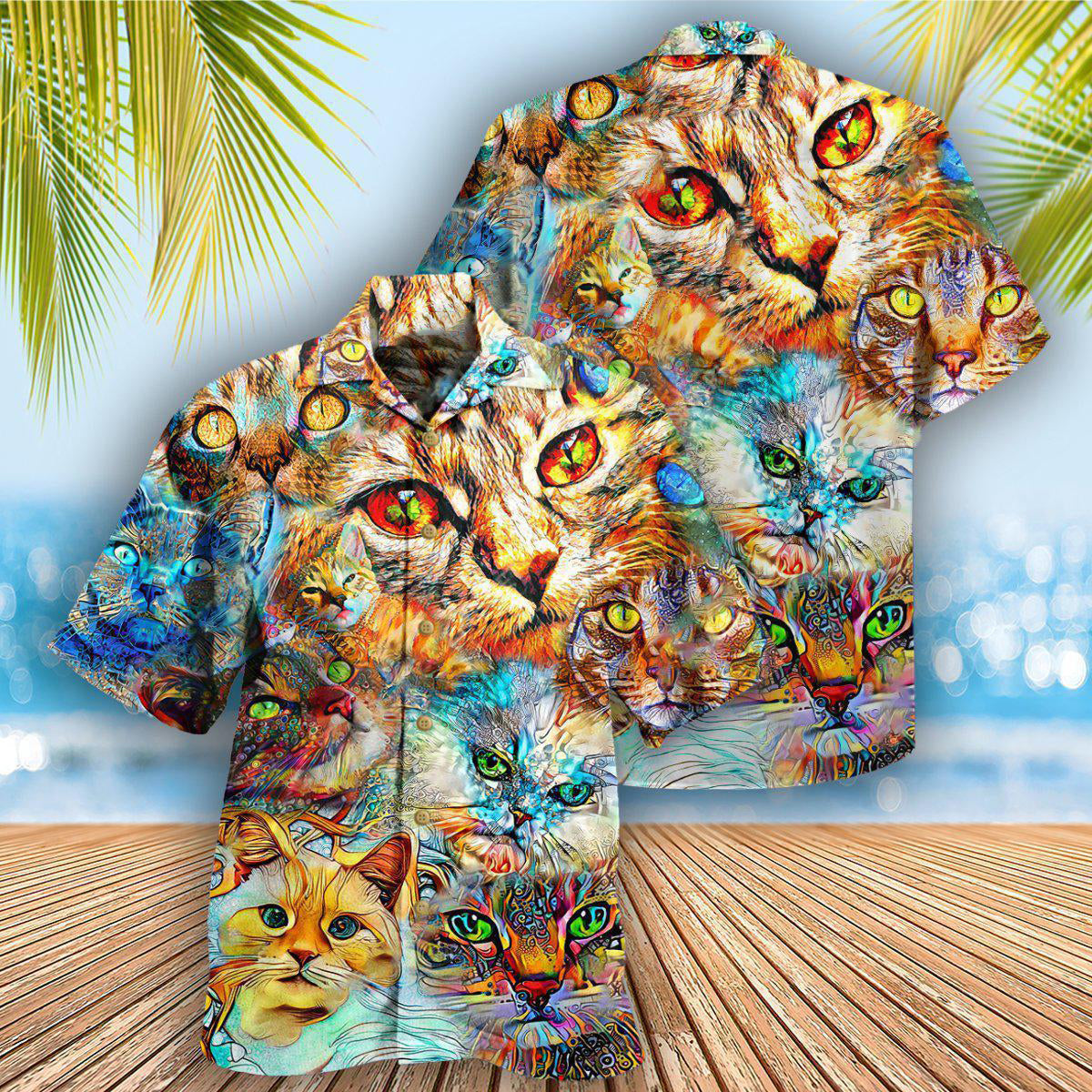 Cat Real Love Cats - Hawaiian Shirt - Owls Matrix LTD