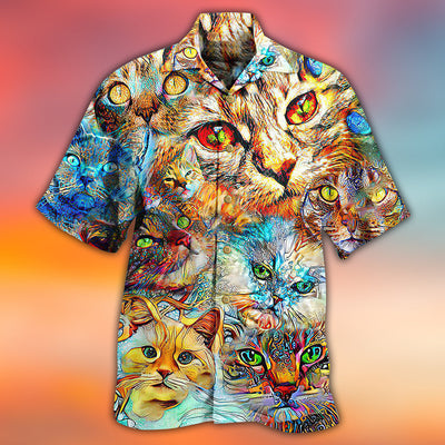 Cat Real Love Cats - Hawaiian Shirt - Owls Matrix LTD