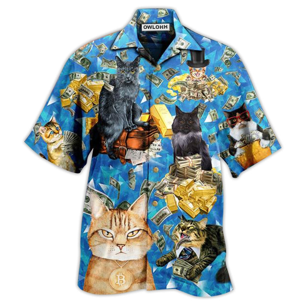 Hawaiian Shirt / Adults / S Cat Love Money Cool - Hawaiian Shirt - Owls Matrix LTD