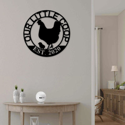 Chicken Our Little Coop Personalized - Led Light Metal - Owls Matrix LTD