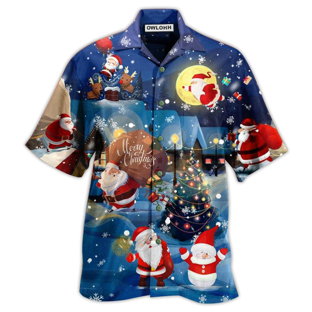 Hawaiian Shirt / Adults / S Christmas Love Santa And Gifts Lovely Night - Hawaiian Shirt - Owls Matrix LTD