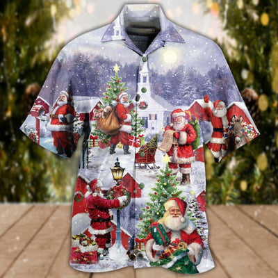 Christmas Merry Xmas Santa Claus Is Coming - Hawaiian Shirt - Owls Matrix LTD