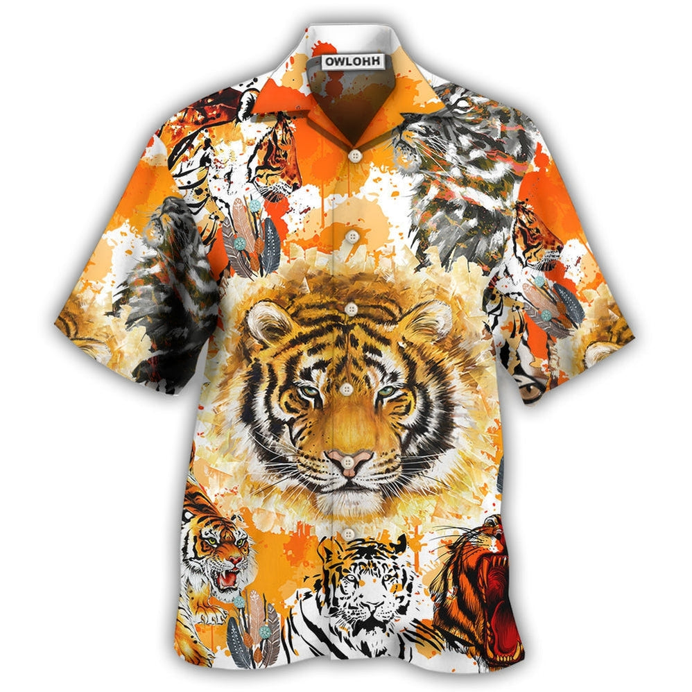 Hawaiian Shirt / Adults / S Tiger Colorful Tiger Painting - Hawaiian Shirt - Owls Matrix LTD